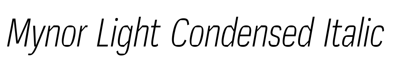 Mynor Light Condensed Italic